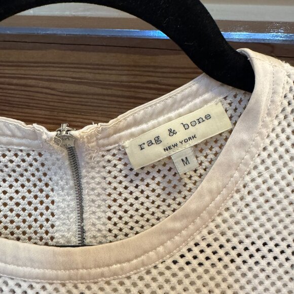 Rag & Bone Luna Mesh Sheath Dress White with silk underlay Size M - Picture 3 of 3